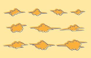 set of doodle clouds vector design element