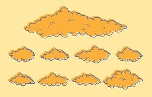 set of doodle clouds vector design element