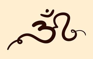 Om Aum Ohm isolated hand drawn vector design