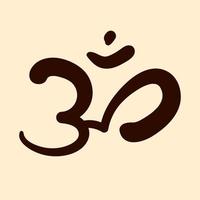 Om Aum Ohm isolated hand drawn vector design