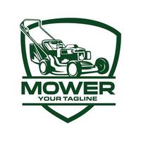 Lawn mower logo template. Lawn Gardening Logo Design. Vector illustration