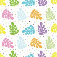 colorful hibiscus flower seamless pattern colorful dot background vector