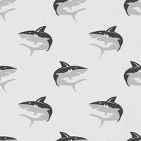 wild shark seamless pattern with grunge background vector