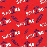 surf board and coconut tree seamless pattern with red grunge background vector