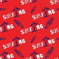 surf board and coconut tree seamless pattern with red grunge background vector