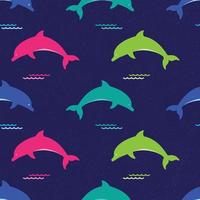 colorful dolphin seamless pattern with grunge background vector