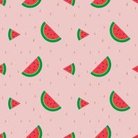 seamless pattern watermelon fruit with light pink background vector