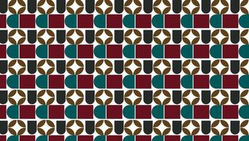 Background century geometric abstract vector seamless pattern with simple shapes and retro color palette. Simple composition for web design, branding, invitations, posters, textile and wallpaper.