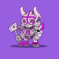 Standing Cute mecha robot sweet kids graphics toys vector design for and can use suitable for tshirt clothing apparel book Illustration game asset and other graphic assets