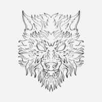 Stunning Illustration of the Wolf's Head with intricate details and vivid colors that bring it to life vector