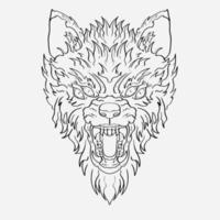 Stunning Illustration of the Wolf's Head with intricate details and vivid colors that bring it to life vector