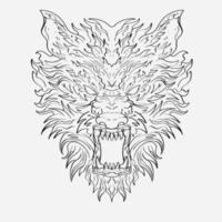 Stunning Illustration of the Wolf's Head with intricate details and vivid colors that bring it to life vector