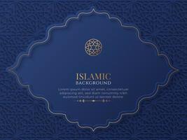 Arabic Blue and Golden Luxury Background with Arabic Pattern and Decorative Ornament vector