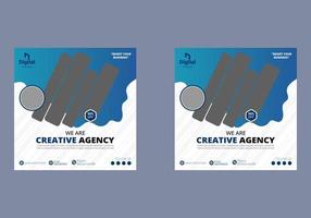 creative marketing agency corporate business square social media post banner vector