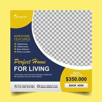 Real Estate House Instagram Post Square Banner Template vector