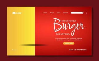 Fresh And Healthy Food Landing Page Template vector