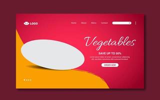 Fresh And Healthy Food Landing Page Template vector