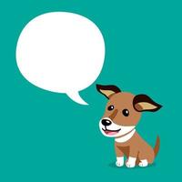 Cartoon character cute dog with speech bubble vector