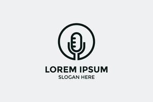 logotipo de diseño de podcast y tarjeta de marca vector