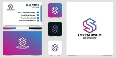 S letter logo design and branding card vector