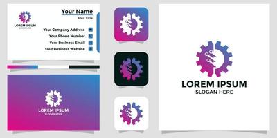 technology design logo and branding card vector