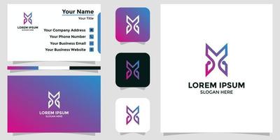 X letter logo design and branding card vector