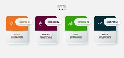 Infographic template business concept with step. vector