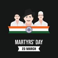 Shaheed Diwas Martyrs' Day 23 March Vector Illustration