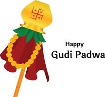 Happy Gudi Padwa Maharashtra New Year Festival Vector Illustration