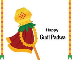 Happy Gudi Padwa Maharashtra New Year Festival Vector Illustration