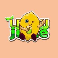 Cute lemon mascot with cool text background. vector