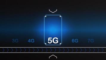 5G network technology background concept. 5G wireless Wi-fi connection internet, data, circle line, lights, technology Abstract, vector. 5G for web banner, web site, communication, transformation. vector