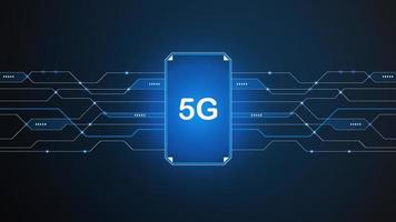 5G network technology background concept. 5G wireless Wi-fi connection internet, data, circle line, lights, technology Abstract, vector. 5G for web banner, web site, communication, transformation. vector