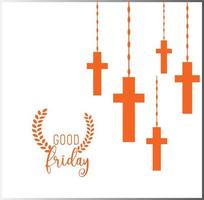 hanging crosses background for good friday vector