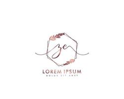 Initial letter ZC Feminine logo beauty monogram and elegant logo design, handwriting logo of initial signature, wedding, fashion, floral and botanical with creative template vector