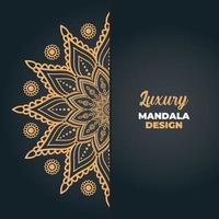 Luxury mandala design and islamic background in golden color vector