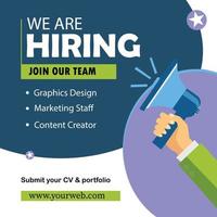 We are hiring social media post and design. vector