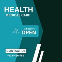 Health medical care social media post and banner design vector