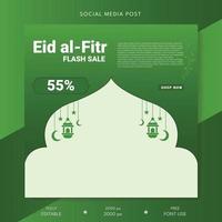 Eid al fitr post template. Social media post template. vector