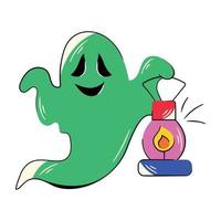Trendy Spooky Ghost vector