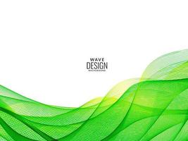 Green flowing stylish wave in white background illustration pattern vector