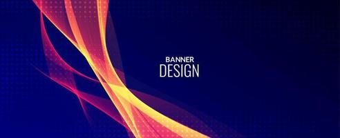 Dark abstract background with flowing colorful wave banner background pattern vector