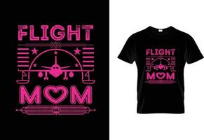 Flight mom t-shirt deign vector