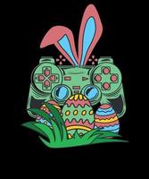 Retro Easter Video Game Easter Gaming Graphics T-shirt Design vector