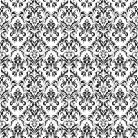 Seamless black and white floral element pattern in white background pro vector