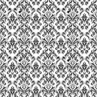 Seamless black and white floral element pattern in white background pro vector