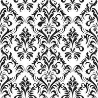 Black and white Floral pattern. Seamless floral elements. vector