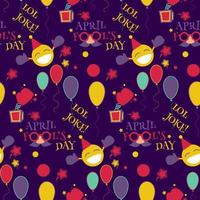 Joke seamless pattern. Word Joke with surprise box and jester. Hand drawn vector for Fool s day.