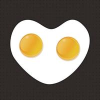 Fried eggs from two eggs. A vector illustration