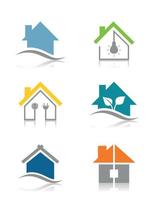 Set of icons of houses for web design vector